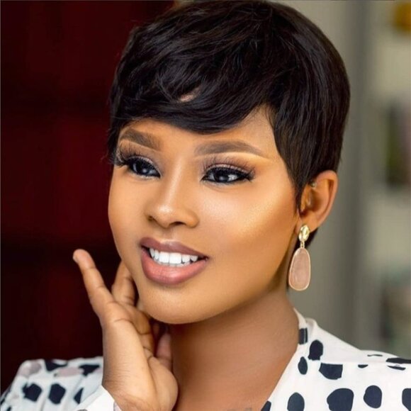 Accessories - Pixie Cut Wig for Black Women Short Human Hair Wigs None Lace Front Wig Short La